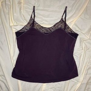 Brown fancy cami tank top size large